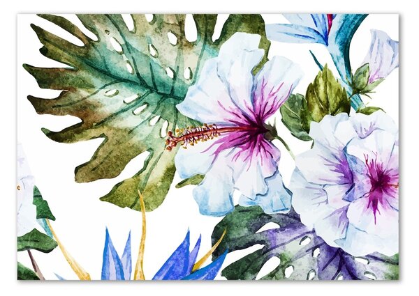 Tablou Printat Pe Sticlă flori Hawaii