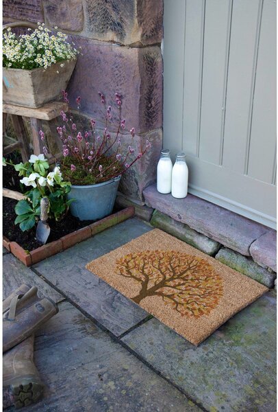 Covoraș de intrare din fibre de nucă de cocos 40x60 cm Autumnal Tree of Life – Artsy Doormats