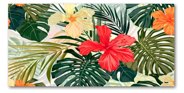 Tablou din Sticlă flori Hawaii