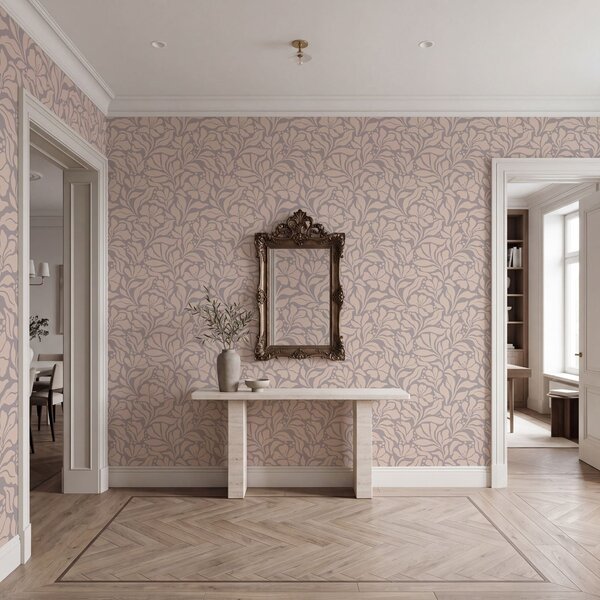 Fototapet Motiv floral pe fond roz, Fototapet designer, Fototapet populare, t00983v1 - Tapeko.ro