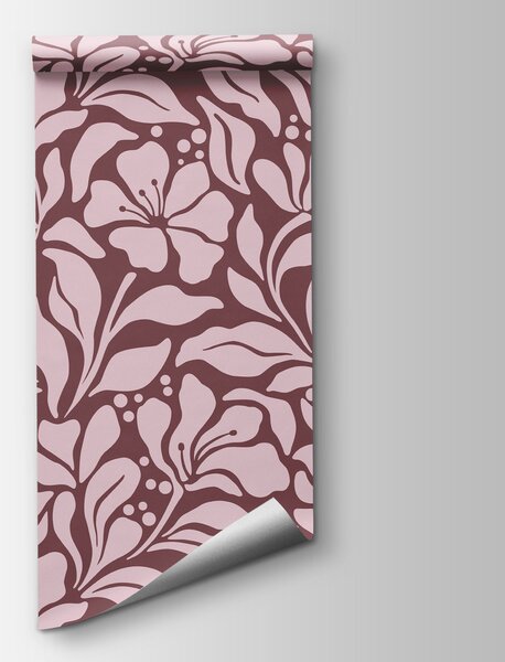 Fototapet Motiv floral pe fond roz, Fototapet flori, Fototapet populare, t00983v3 - Tapeko.ro