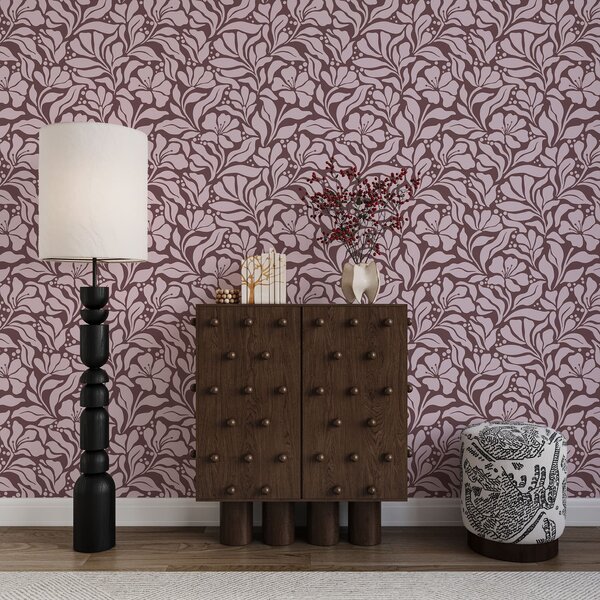 Fototapet Motiv floral pe fond roz, Fototapet flori, Fototapet populare, t00983v3 - Tapeko.ro