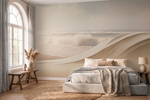 Tapet Valuri oceanice printre forme nisipoase în mișcare, Fototapet Natură, w05895 : Uwalls.ro