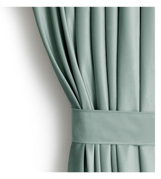 Draperie verde-deschis dimout (semi-opacă) din catifea 140x270 cm Eyelets – Restilo