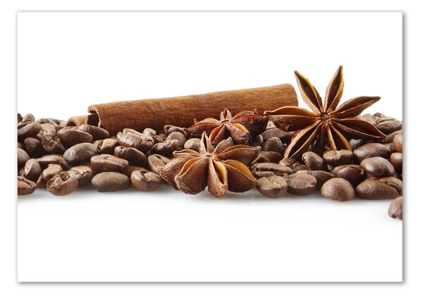 Imagine de sticlă Boabe de cafea scorțișoară
