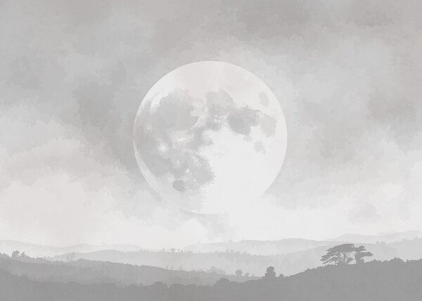 Fototapet Luna pe cer, Fototapet natură, Fototapet populare, t00994v5 - Tapeko.ro