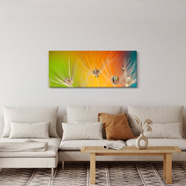 Tablou cu picături pe plantă (120x50 cm)