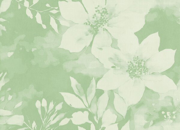 Fototapet Wall mural White flowers on a green background, Fototapet flori, Fototapet populare, t00995v5 - Tapeko.ro