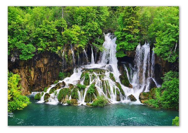 Tablou din Sticlă Cascada în munți