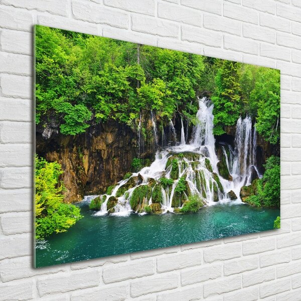 Tablou din Sticlă Cascada în munți