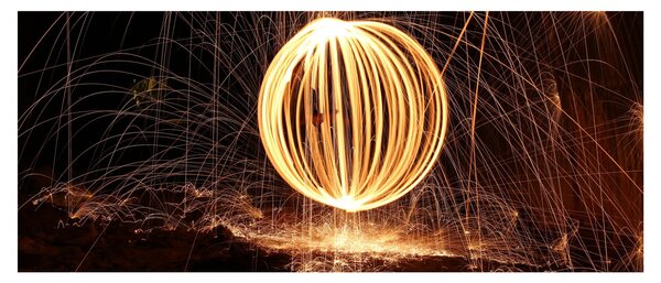 Tablou cu bilă iluminată (120x50 cm)