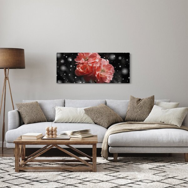 Tablou cu floare roz (120x50 cm)
