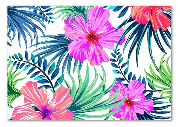 Tablou sticlă flori Hawaii