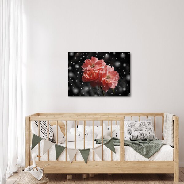 Tablou cu floare roz (70x50 cm)