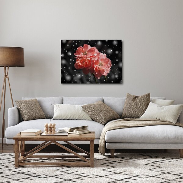 Tablou cu floare roz (70x50 cm)