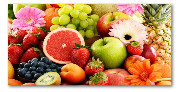 Tablou sticlă fructe colorate
