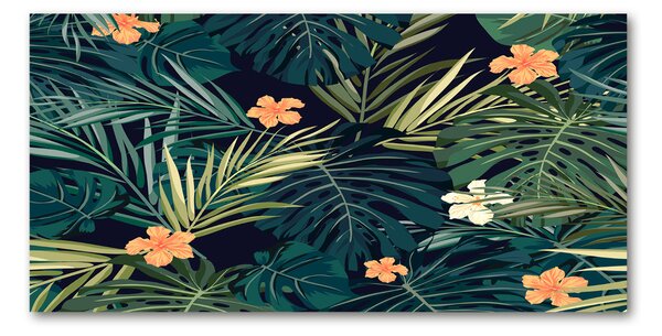 Tablou din Sticlă frunze tropicale