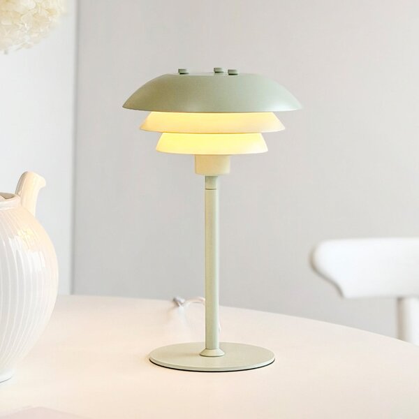 Dyberg Larsen Lampa de masă SIXTEEN, verde mentă, metal, E27, Verde, Camera de zi / sufragerie, Metal, Scandinavă