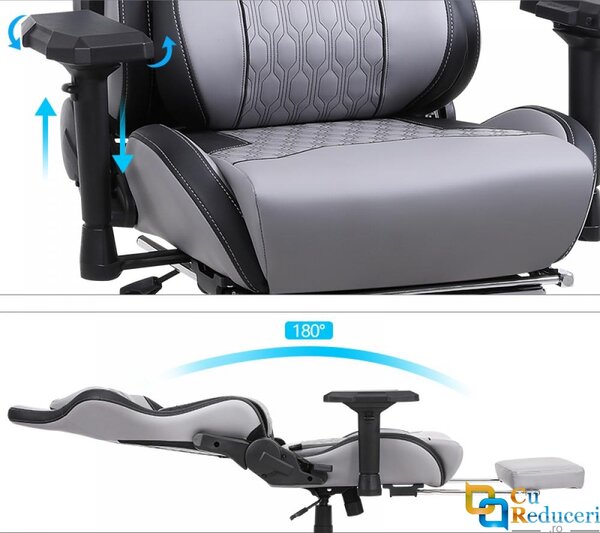 Scaun gaming/birou, Blirowin®, suport lombar reglabil cu masaj
