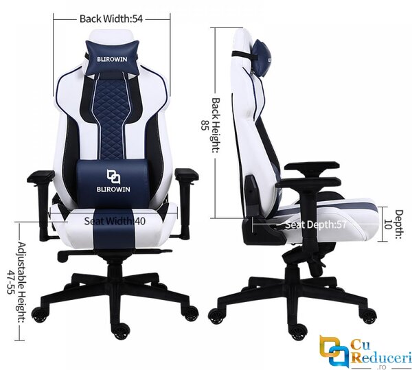 Scaun ergonomic pentru gaming sau birou, Blirowin®, suport