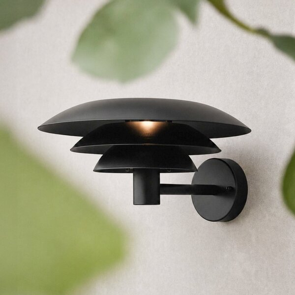 Dyberg Larsen Lampă de perete pentru exterior DL30, negru, aluminiu, Ø30 cm, G9, reglabil, Negru, Aluminiu, Scandinavă