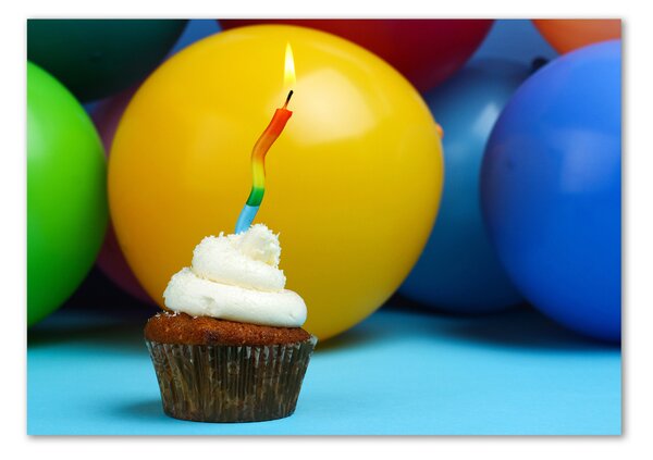 Tablou Printat Pe Sticlă cupcake ziua de nastere