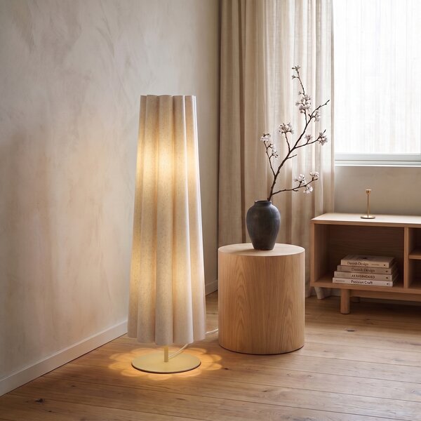 Lampă de podea Japandi Bej cu abajur din țesătură 95 cm cu 2 lumini - Jenni