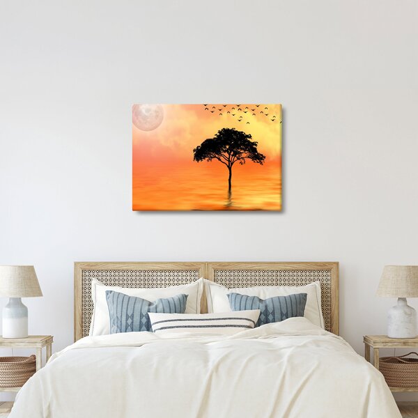 Tablou cu copac în apus de soare (70x50 cm)