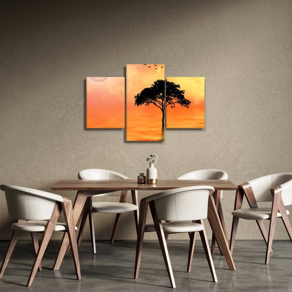 Tablou cu copac în apus de soare (90x60 cm)