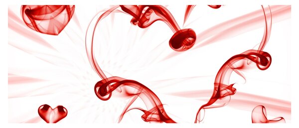 Tablou cu inima din fum (120x50 cm)