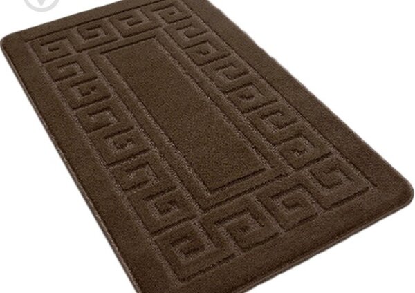 Set 2 Covorase antiderapante de baie, Model Ethnic 2599,nuanță Chocolate 50 x 80/40 x 50