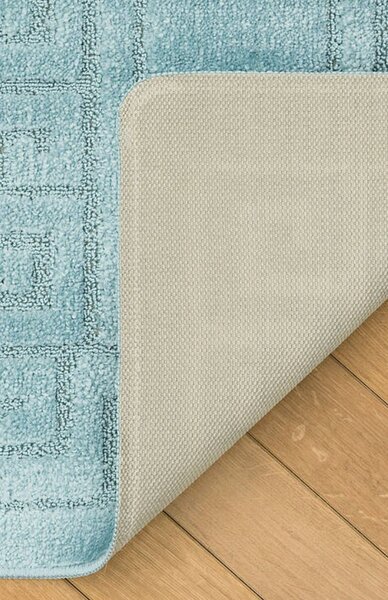 Set 2 covorase baie Flora 2534 Star Blue Dreptunghi, Albastru, 60 x 100 / 50 x 60