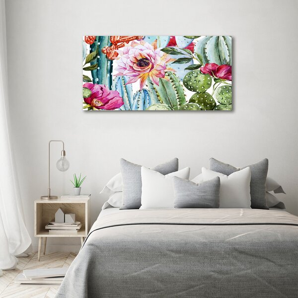 Tablou pe pânză canvas Cactuși și flori