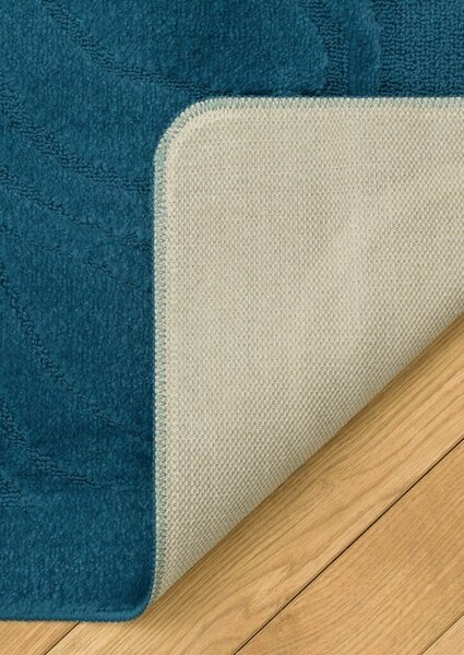 Set 2 Covorase antiderapante de baie, Flora 2569, Turcoaz 50 x 80/40 x 50