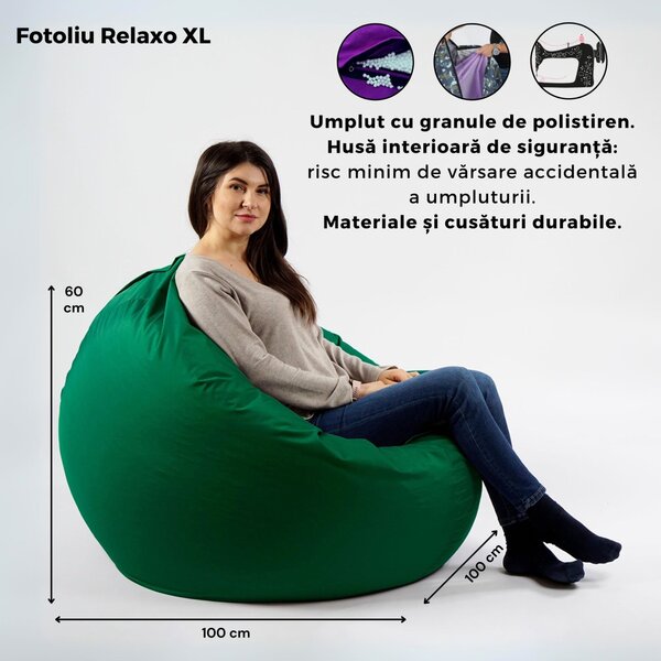 Fotoliu Relaxo XL, Material Piele Ecologica - Violet