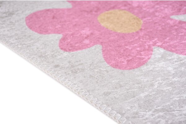 Covor pentru copii roz-fildeș lavabil 60x100 cm Cute Flowers Pink – Vitaus