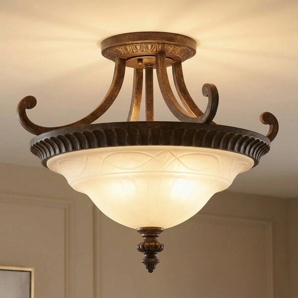 FEISS Plafonieră distanțată de tavan Drawing Room 43,8cm, reglabil, Maro / Rugină, Camera de zi / sufragerie, Metal, Antichitate