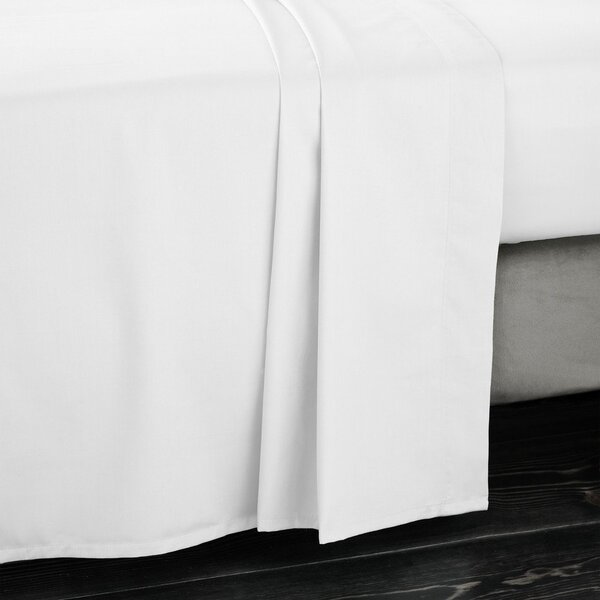 Cearceaf alb din bumbac satinat 180x260 cm Cotton Sateen – Bianca