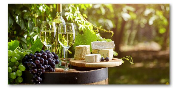 Tablou din Sticlă Vin și gustări