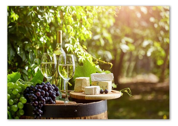 Tablou din Sticlă Vin și gustări
