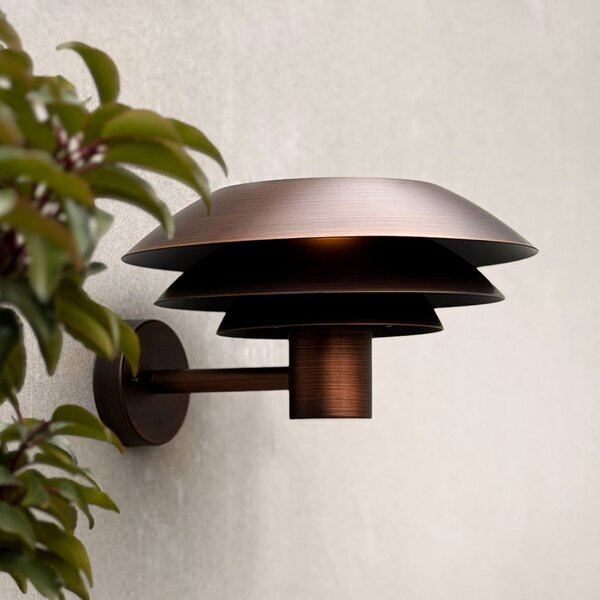 Dyberg Larsen Lampa de perete pentru exterior DL31, cupru antic, Ø31 cm, reglabil, Cupru, Metal, Scandinavă