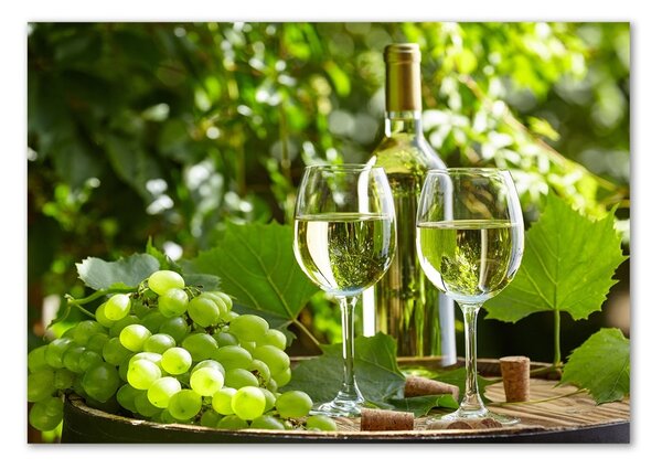 Tablou din Sticlă Vin alb și fructe