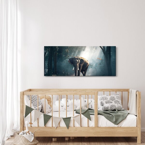 Tablou cu elefant în djunglă (120x50 cm)