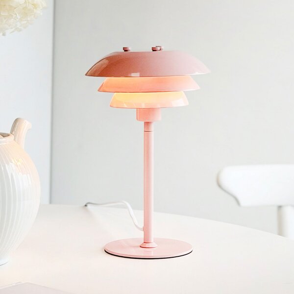 Dyberg Larsen Lampa de masă SIXTEEN, roz, metal, E27, Roz / Rosé, Camera de zi / sufragerie, Metal, Scandinavă