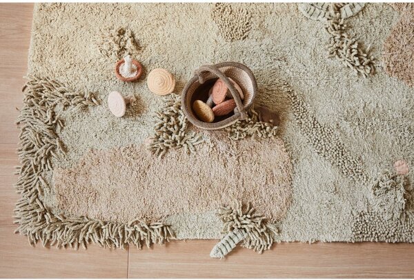 Covor de joacă pentru copii bej din bumbac 120x160 cm Mushroom Forest – Lorena Canals