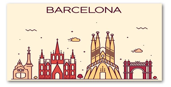Fotografie imprimată pe sticlă inscripția Barcelona