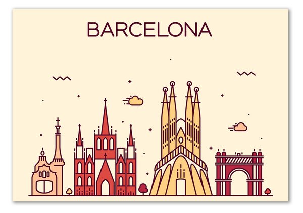 Fotografie imprimată pe sticlă inscripția Barcelona