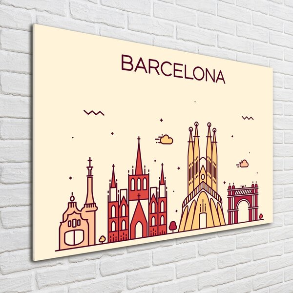 Fotografie imprimată pe sticlă inscripția Barcelona