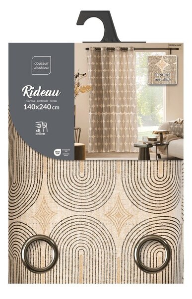 Draperie neagră-bej 140x240 cm Ondine – douceur d'intérieur