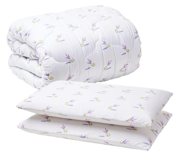 Set Pilota Calduroasa 200x220 + 2 Perne Memory Lavanda 40x70 Cm